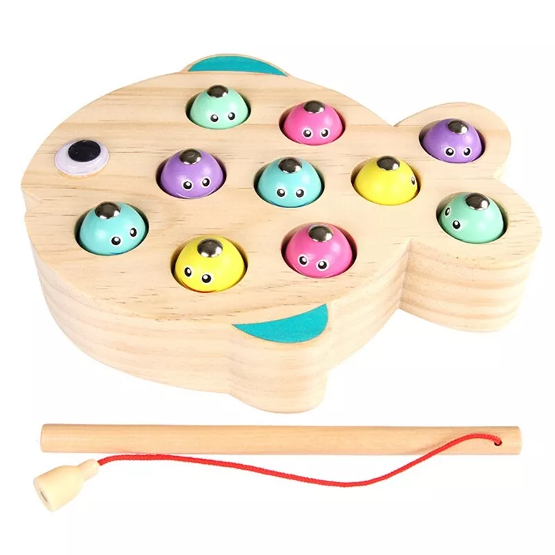 Wooden Magnetic Fishing Game For Kids magnet Fishing Toy Gift For