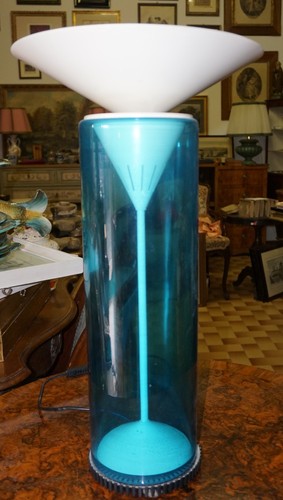 LAMPADA IN VETRO DI MURANO CELESTE E BIANCO - FOSCARINI KIGO' - VINTAGE - DESIGN - Imagen 9 de 10