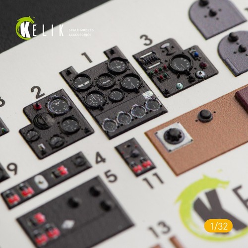 KeliK K32008 Scale 1:32 Ki-61-I interior 3D decals for Hasegawa kit for - Picture 3 of 12