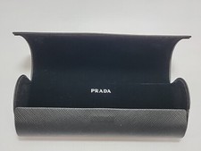 PRADA Medium Black Flip Top Magnetic Round Clamshell Protective Sunglasses Case