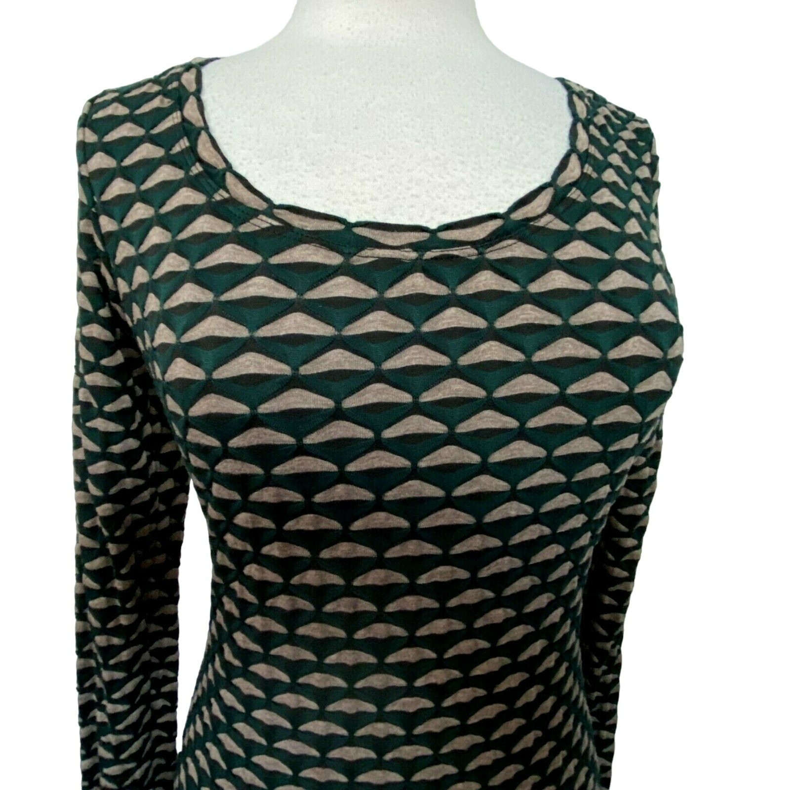 MAX STUDIO Puckered Print Pullover Long Sleeve St… - image 2