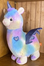 Wild Republic Llama Alpaca Unicorn Pegasus Pastel Tie-Dye 14" Plush