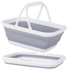Faltbarer Einkaufskorb Faltkorb Tragekorb Silikon Camping 38x28cm mit Tragegriff