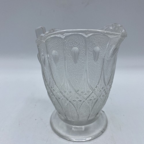 Vintage Royal Stippled Double Loop Creamer Early American Pattern Glass EAPG 5" - Picture 6 of 13