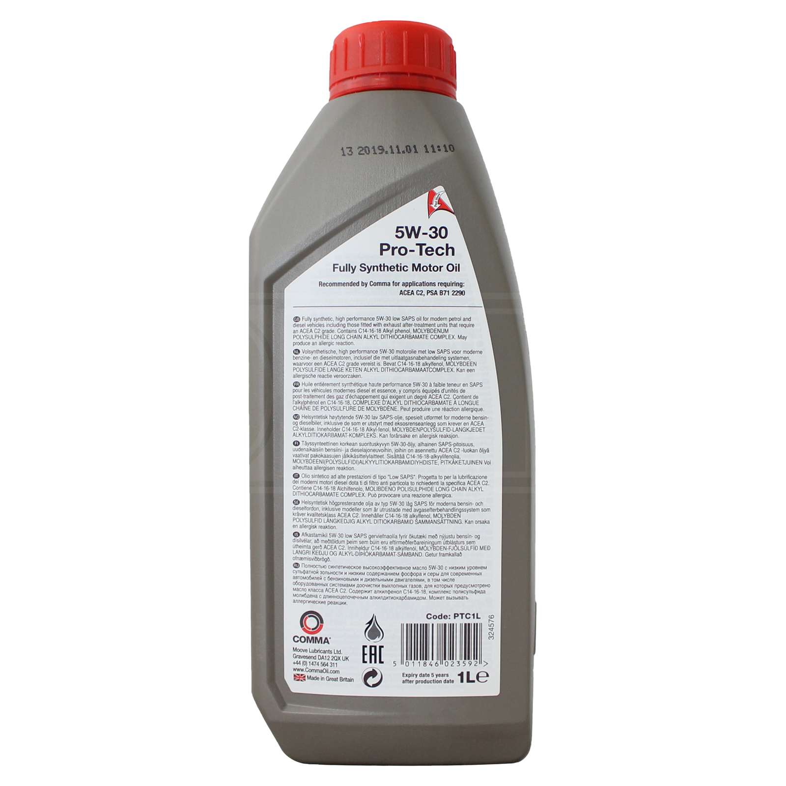 Comma Pro-Tech 5w-30 5w30 Fully Synthetic Car Engine Oil - 1 Litre 1L ...