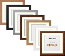 Square Photo Frame Black White Picture Frame Oak Poster Frame with Ivory Mount