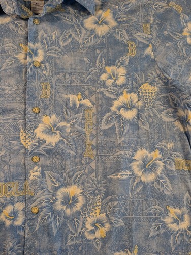 Reyn Spooner Shirt Mens Large UCLA Hawaiian Short Sleeve Button Up Football - Picture 6 of 13