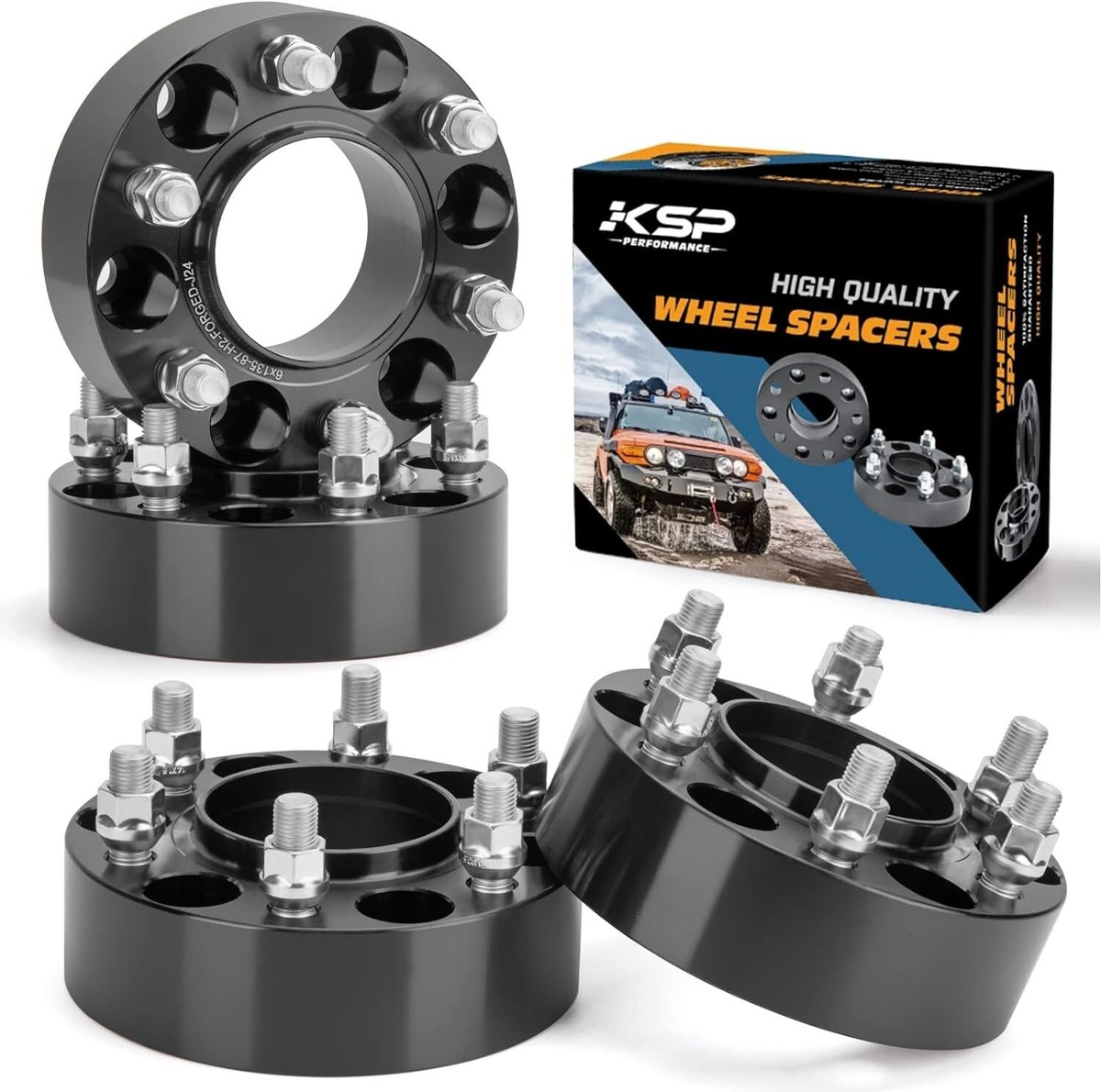 KSP 4-Pack 2" Hubcentric Wheel Spacers – 6x135mm M14x1.5 – Fits 2015-2025 Ford F-150