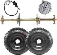 32" Go Kart Rear Live Axle Kit  10" Wheels Brake Sprocket ATV Buggy Golf Cart