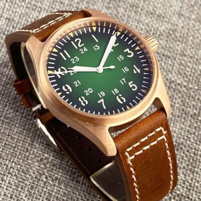 39mm Tandorio Green Luminous 20ATM NH35A/PT5000/Miyota Automatic Bronze Watch