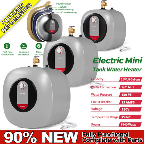 8/4/2.5 Gallon Electric Mini Tank Hot Water Heater Kitchen Sink Compact 1440W