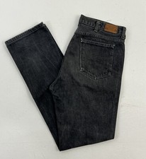 VTG 90s Lands End Mens Jeans Black USA Made 33x34 Faded Grunge