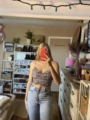 cheetah print cropped tank