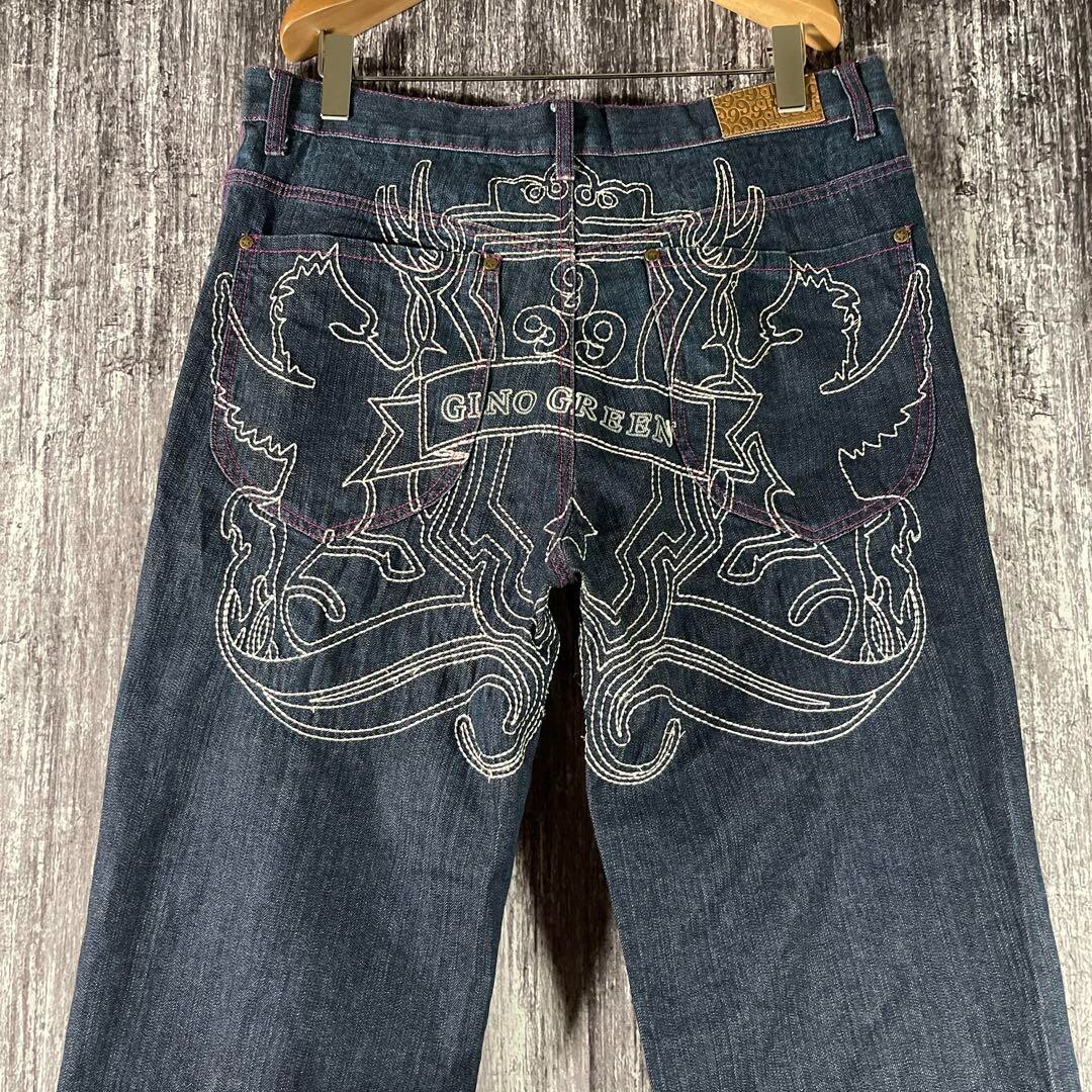 Gino Green Global Jeans Wide Black Denim Y2K Grunge Hiphop