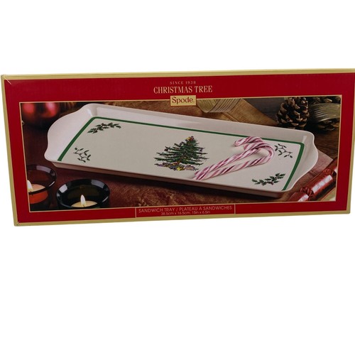 Spode Christmas Tree Sandwich tray Pimpernel Melamine plastic In Box - Picture 2 of 10