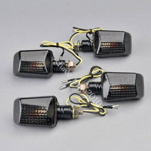 4 x ampoule moto ambrée clignotant indicateurs lumière lentille fumée universelle - Photo 1/6