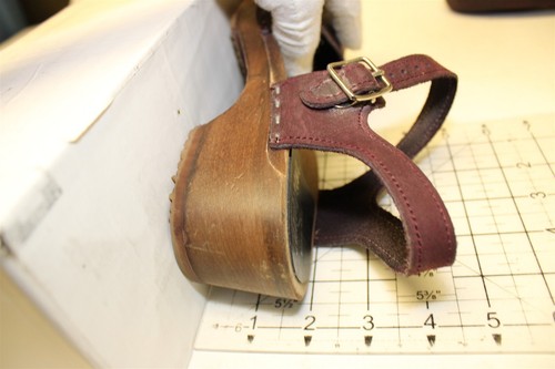 Sandgrens Saragasso Swedish Clogs Womens 9.5 10 40 Maroon Leather Buckle Sandals - Picture 23 of 24