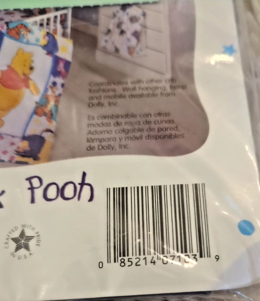 Ropa de cama ajustada Winnie the Pooh de colección años 90 ropa de cama ajustada patchwork Pooh nueva Foto 3 de 4