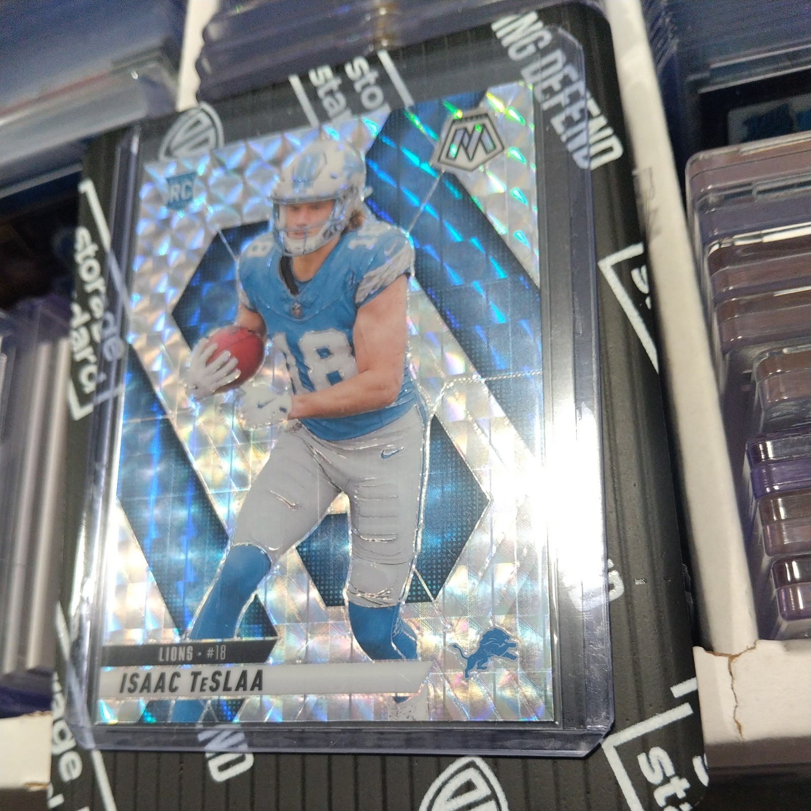 2025 Mosaic Isaac Teslaa (RC) Silver Mosaic Prizm #319 Detroit Lions!