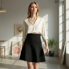 Ted Baker London Black A-Line Skater Skirt Fit Flare size 1 NWT
