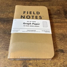 Field Notes Original Cover 3-Pack Memo Graph Paper Notebooks FN-01 New Sealed