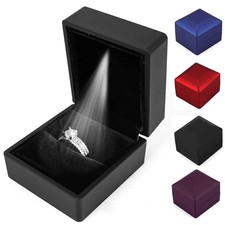 LED Ring Box Jewelry Case Engagement Wedding For Women Gifts Box USA