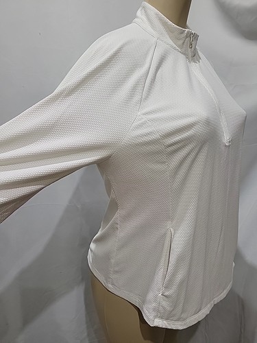 Tommy Bahama Tennis Damen XL Weiß Quarter Zip Pullover Langarm Oberteil - Bild 2 von 8