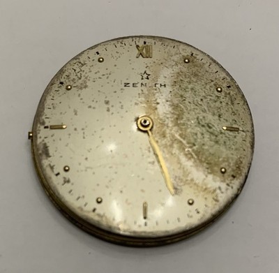 Uhrwerk Zenith 106 P-50 nicht funktionsfähig zum Restaurieren mit Zifferblatt 