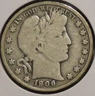 Silver Half Dollar - Barber - 1906-D (Partial Liberty)