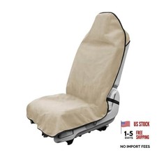 Waterproof Car Towel Seat Cover, Sweating Non-Slip Premium Beige, 1pc, Front