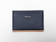 Paul Smith Multi Stripe Navy Leather Card Holder Case Wallet RRP: £140