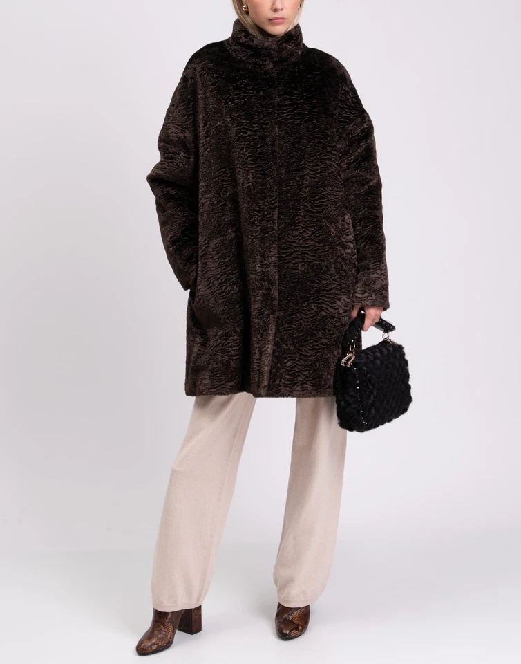 RRP€310 LUCREZIA T Quilted Coat Plus Size 45 US16 UK20 L Faux Fur Made in Italy - Image 2 of 4