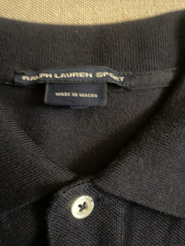 Polo Ralph Lauren Hemd Herren Medium Navy Blau/Schwarz Kurzarm Rot Pony - Bild 3 von 9