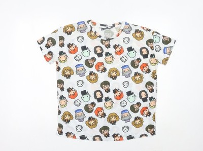 Harry Potter Damen weißes Cartoon Print T-Shirt M 12/14