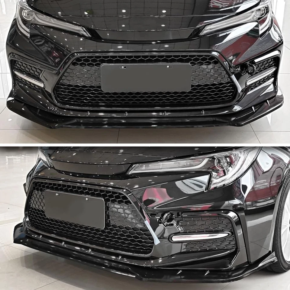 Alerón labial parachoques delantero compatible con Toyota SE XSE 2020-2025, negro brillante  Foto 2 de 4