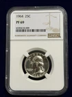 1964 PF69 Washington Quarter NGC Brown Label