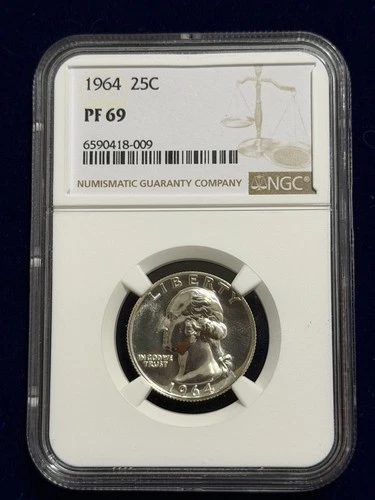 1964 PF69 Washington Quarter NGC Brown Label