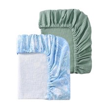 Baby Crib Sheets 2 PCS, 100 Organic Cotton Crib for Standard Crib Mattress 5...