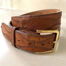 Vintage Nocona Brown Full Quill Ostrich Belt Men s Size 34