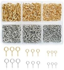 400 PCS Small Screw Eye Pins, Small Eyelet Screws, Ring Mini Eye Pins Screw Ey