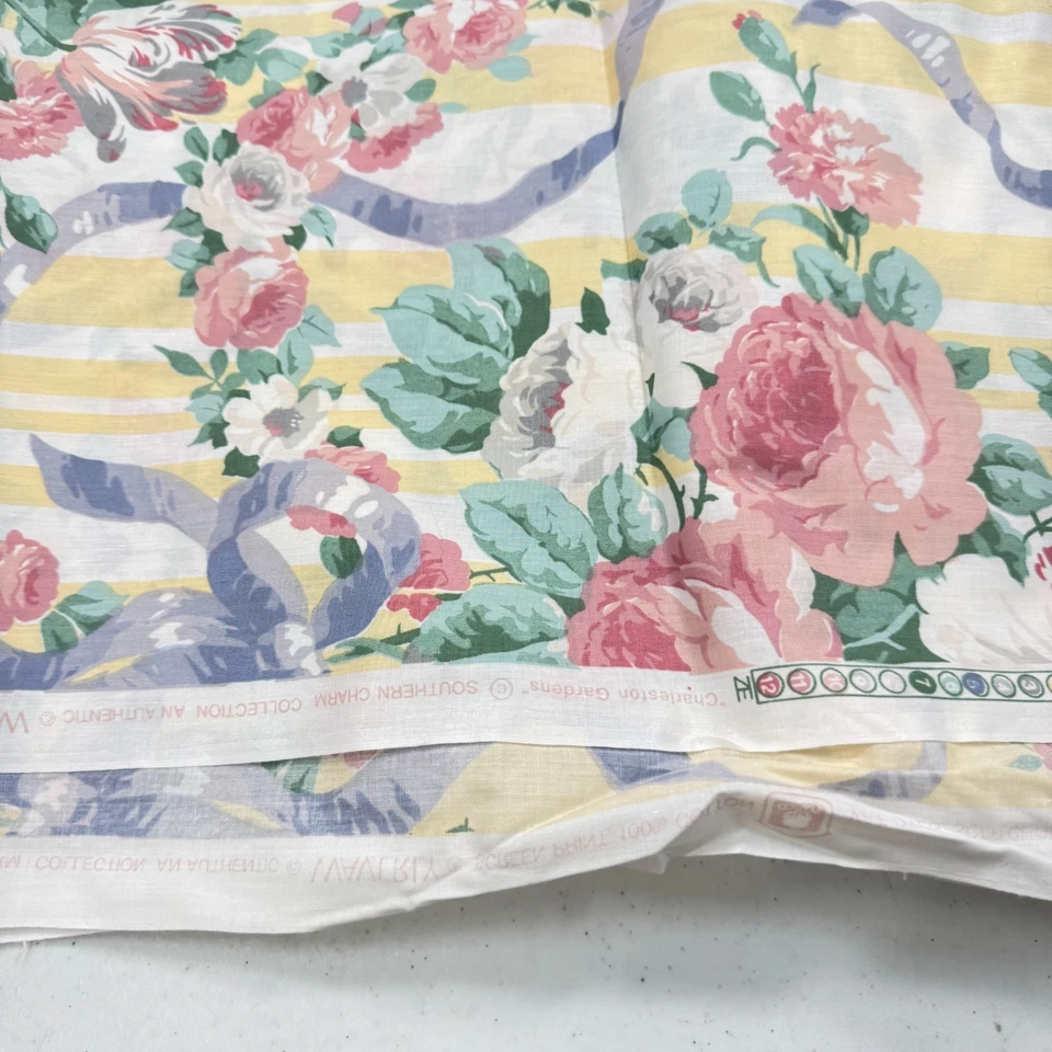 waverly upholstery fabric yellow floral charleston garden cotton 56x240 6.6yr - Image 4 of 4