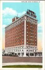 Postcard Hotel William Byrd Richmond Virginia White Border Unposted