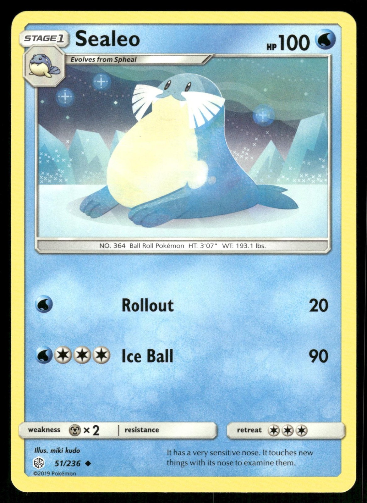 Sealeo 51/236 Uncommon Cosmic Eclipse Pokemon Near Mint