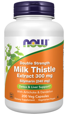 NOW Foods Silymarin Double Strength Milk Thistle Dandelion 300mg 200Caps 01/28EX