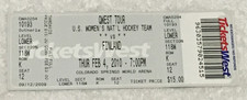 RARE 2010 Qwest U.S. Women's National Hockey Team Ticket - Finland in Co.Springs