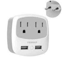 European Travel Plug Adapter Converter Power Plug Converter with 2 USB Outlet