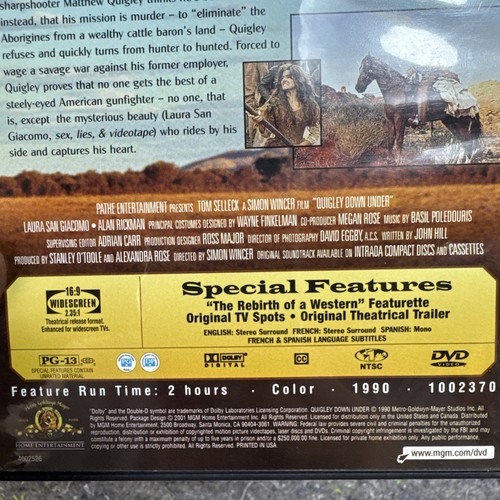 Quigley Down Under (DVD, 1990) Tom Selleck - Picture 3 of 4