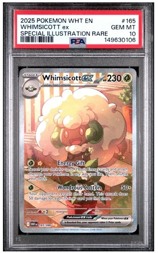 Whimsicott EX 165/086 White Flare Pokémon SIR. PSA 10