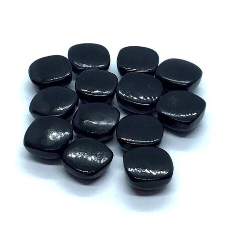 Cojín de ónix negro natural cabujón trasero plano piedras preciosas sueltas para hacer joyas - Imagen 10 de 16