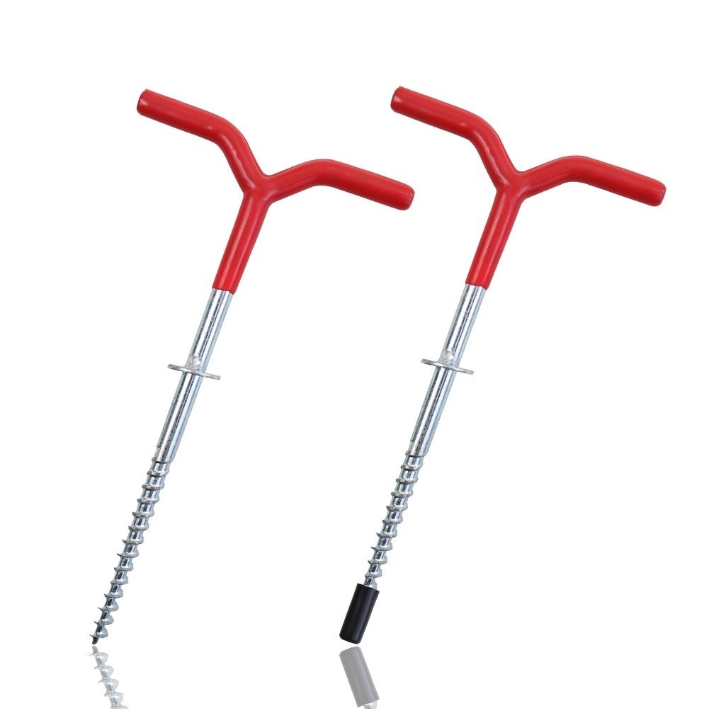 Steel ice anchor and nail fixator for ice fishing tents winter fishing set